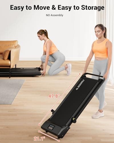 GOIMU Walking Pad, 3 in 1 Foldable Treadmill for Home & Office, 285lb 2.5HP Under Desk with Remote Control, Walking Jogging Pad with Handle Bar (Black) 7