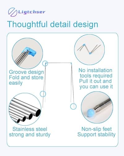 Ligtchser Portable Travel Garment Rack,Folding Clothes Rack for Dance,Travel,Camping, Drying,RV, Indoor,Outdoor. A Collapsible Mini Clothing Rack. 5