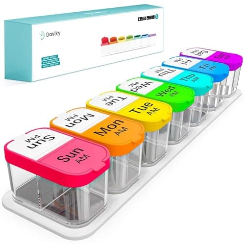 Daviky Extra Large Weekly Pill Organizer 2 Times a Day, XXL AM PM Pill Organizer 7 Day, Big Pill Case with Large Compartments, Daily Medicine Box to Hold Vitamin, Supplement and Medication