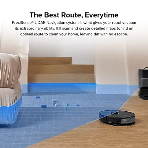 roborock S8+ Robot Vacuum, Sonic Mop with Self-Empty Dock, Stores up to 60-Days of Dust, Auto Lifting Mop, Ultrasonic Carpet Detection, 6000Pa Suction, Black 5