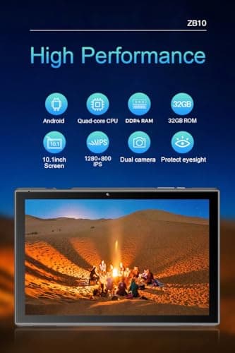 ZZB 10 inch Tablet Android 15 Tablet PC, 10.1" Android Tablets DDR4 8GB RAM 32GB ROM 2MP+8MP Dual Camera 5G WiFi-6 BT Support 1TB Expand 10 in IPS 6000mAh Battery Powerful Performance Tablets (Gray) 7