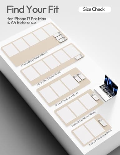 YSAGi Leather Desk Pad Protector, Office Desk Mat, Large Mouse Pad, Non-Slip PU Leather Desk Blotter, Waterproof Laptop Desk Writing Pad for Office and Home (23.6" x 13.8", Eggshell) 5