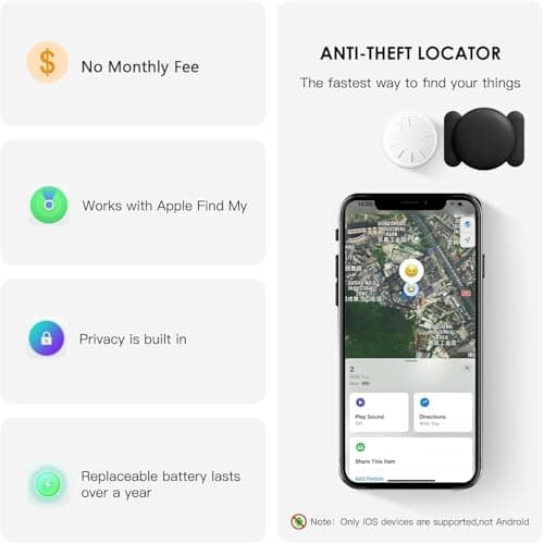 Tracker Device for Vehicles,1PCS Mini Hidden Car Tracker with Magnetic Case,No Monthly Fee Real Time GPS Car Tracker Works with Apple Find My (iOS Only),for Car/Person/Pet/Items (1PCS) 5
