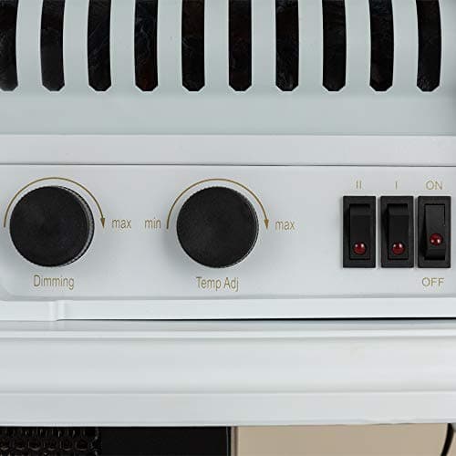 e-Flame USA 28" XL Denali Portable Freestanding Electric Fireplace Stove - 3-D Log and Fire Effect (White) 9