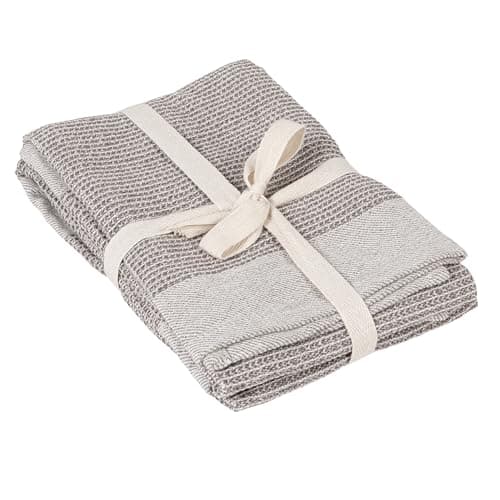 Bloomingville Cotton Waffle Weave Tea Towels (Set of 2), Grey, 2 Count