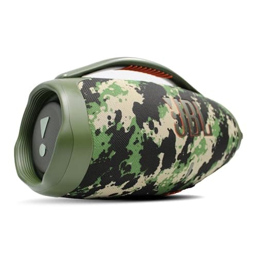 JBL Boombox 3 - Portable Bluetooth Speaker, IPX7 Waterproof, 24 Hours of Playtime (Squad) (JBLBOOMBOX3SQUADAM) + AUX Cable + USB-C Cable + Microfiber Cloth 4