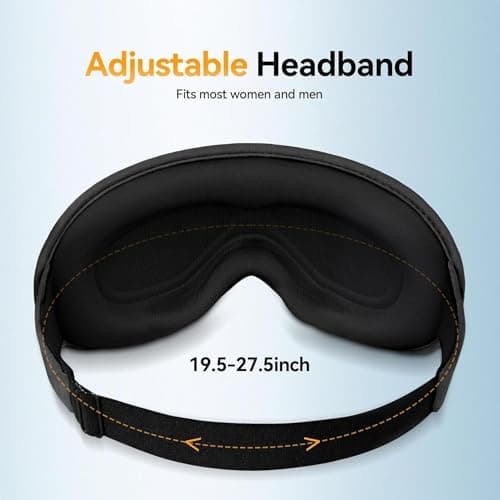 Blackout Weighted Eye Mask for Sleeping: 3D Contoured Gentle-Pressure Sleep Mask for Men & Women - Airplane Travel & Night Shift Essentials, Zero Eye Pressure, Breathable Blindfold, Black 6