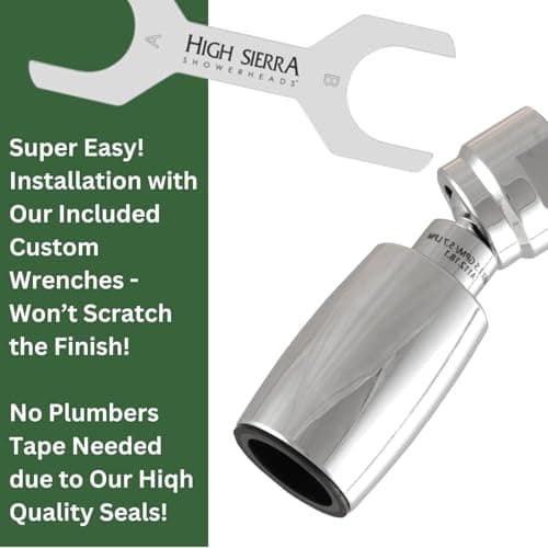 High Sierra® - CLASSIC™ Solid Lead-Free Metal 1.5 GPM Award Winning. Ultra Low Flow Shower Head. Patented Nozzle Never Clogs - Polished Chrome Finish 5
