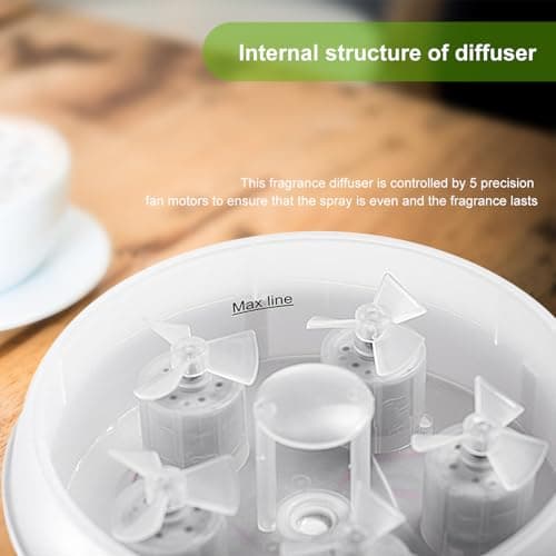 HIROGA Jellyfish Diffuser 250ML, Volcano Diffuser Aroma Diffusers Air Humidifiers 7Color LED, 5 Rings Dynamic Sound Pickup Ultrasonic Aromatherapy Fragrant for Bedroom Office (White) 9