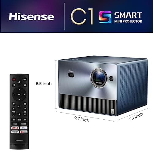 Hisense C1 Trichroma Laser Short Throw Mini 1600 Lumens Projector (Renewed) 7