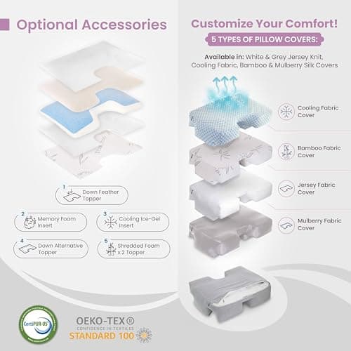 Cover Only Wife Pillow – 50% Mulberry Silk 50% Satin Pillowcase for Beauty Sleep, Hair & Skin Care – Zippered, Anti-Aging, Anti-Frizz, Cooling, Oeko-TEX Certified, Soft & Smooth Cover, Black 9