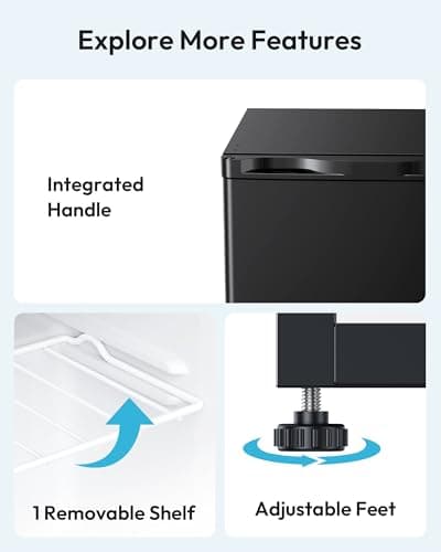 EUHOMY 1.1 Cubic Feet Mini Freezer, Countertop, Single Door Compact Upright Freezer with Reversible Door, Removable Shelves, Small freezer for Home/Dorms/Apartment/Office, New Black 9