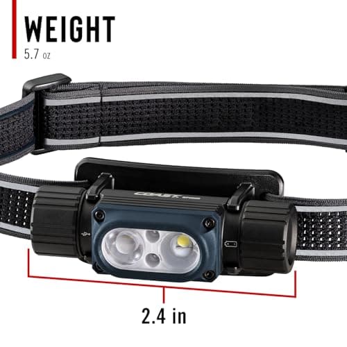 Coast WPH30R 1500 Lumen Waterproof Ultra Bright IP68 USB Rechargeable-Dual Power Headlamp, 5 Modes with Spot and Flood Beams, Blue/Black 12