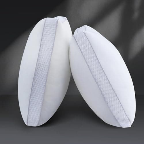 Yalamila Goose Down Bed Pillows Queen Size Set of 2 (White), Hotel Collection Pillows for Sleeping, Gusseted Pillow for Side, Back, or Stomach Sleepers, 20" x 30" 7