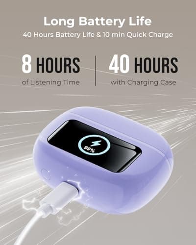 Wireless Earbuds, Ear Buds Active Noise Cancelling with Charging Case, 6.0 Bluetooth Earbuds with AI Clear Calls, 40H Playtime for Sports & Working, Stereo Sound Headphones for iPhone/Android/iPad 5