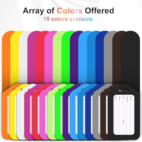 Sodsay 10 Pack Luggage Tag Bright Luggage Tags for Suitcases Bag Tags Name Tags for Kids Travel Accessories Must Haves by Sodsay (Colorful) 5