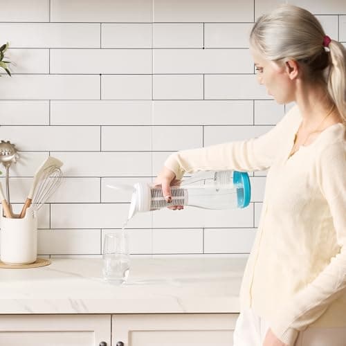 VEVOR Water Filter Pitcher, 6 Cup Glass Water Filter Dispenser, Fast & Compact Fridge-Friendly Water Filtration System, No BPA, Lasts 3 Months or 211 Gallons, Reduces Chlorine, Rust, Odors, PFOA/PFOS 8