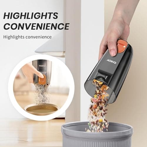 Candy Corded Stick Vacuum Cleaner, Powerful Suction Handheld Vacuum with One-Click Dust Disposal, 3-in-1 Use for Hard Floor, Ceramic Tile, 0.8 Liters Capacity, Easy Clean 5