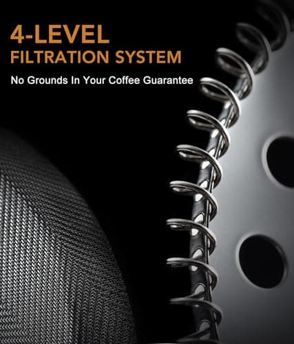 French Press Coffee Maker - 21OZ Classic Glass Coffee Press, Heat-resistant Borosilicate Glass Coffee Pot with 4-Level Disassemble Filters, Portable Cold Brew Coffee Maker for Travel Home Gift(Sliver) 2