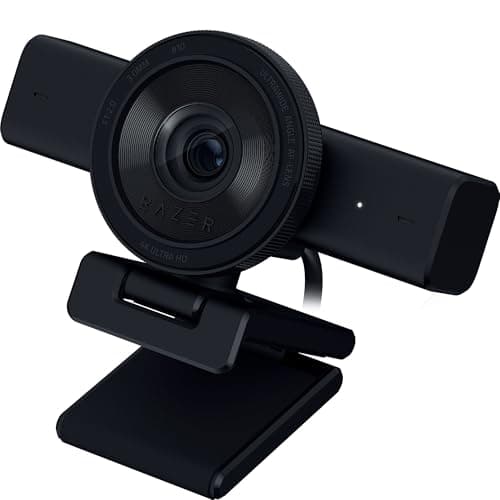 Razer Kiyo V2 Streaming Webcam: 4K 30 FPS, 1080p 60 FPS - AI Powered Auto-Framing - Built-in Microphone - Ultrawide Angle Lens - Privacy Cover - Works with OBS, Xsplit, Discord, Zoom, Teams - Black