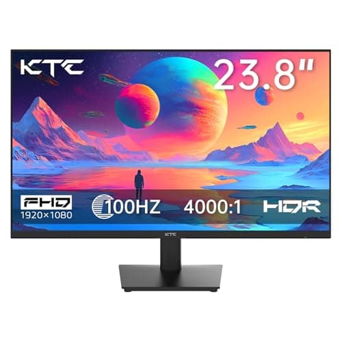 KTC 24 inch Monitor - 1080P Monitor, 100Hz FreeSync Gaming Moniter with HDR10,VESA Mountable, Adjustable Tilt, ZeroFrame Design, HDMI,VGA,Earphone Ports, PC Monitors for Office