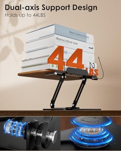 Book Stand for Reading, Aboutool Adjustable Book Holder with 360° Swivel Base & Page Clips, Foldable Cookbook Stand Textbook Stand for Music Scores, Recipe, Tablet, Laptop, Textbook 6