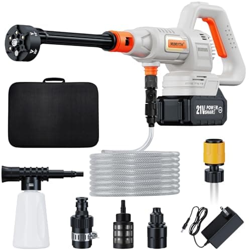 Cordless Pressure Washer Battery Powered; 1200PSI Cordless Power Washer with Brushless Motor, 4.0Ah Battery,6-in-1 Nozzle, 3 Power Level; Handheld Portable Pressure Washer Cordless (5022-WH)