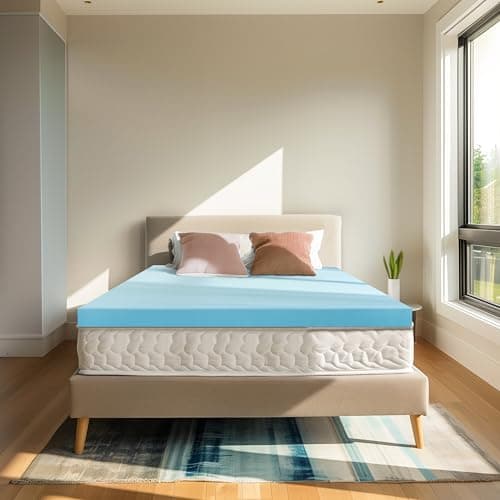 3 Inch Full Mattress Topper for Pressure Relief, Gel Infused Bed Topper, Memory Foam Mattress Pad CertiPUR-US Certified, 54x75 Inches, Blue 8