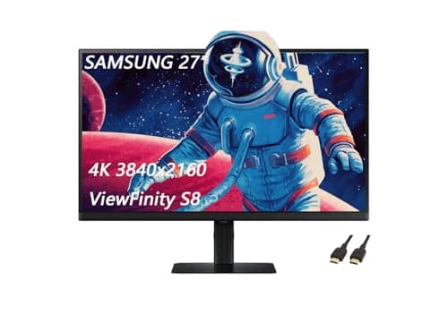 Samsung 27" ViewFinity S8 Series Computer Monitor, 60Hz, 5ms, 4K UHD(3840 x 2160), Height Adjustable Stand, DisplayPort, HDMI, USB, Black, with HDMI Cable