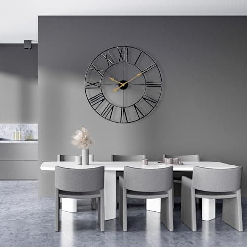 Sorbus Large Wall Clock for Living Room Decor - 24 inch Big Wall Clock Decorative - Battery Operated - Roman Numeral Analog Large Clock for Bedroom, Room, Home, Kitchen, Office, Wall Decor (Black) 6