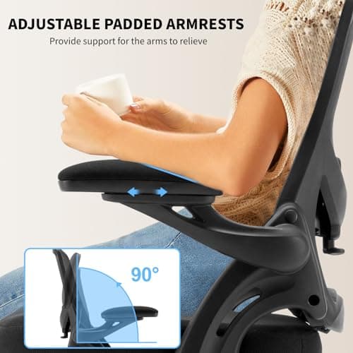 Drafting Chair, Ergonomic Standing Desk Chair with Flip-up Armrests, Tall Office Chair for Standing Desk, Counter Height Office Chairs with Footrest and Adjustable Lumbar Support 6