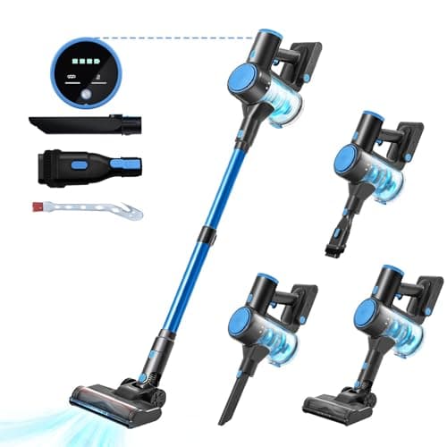 Sweepcent Cordless Vacuum Cleaner with LED Headlight & Anti-Tangle Brush, 6in1 Lightweight Cordless Vacuum for Home, Pet Hair, Hard Floors, Carpet