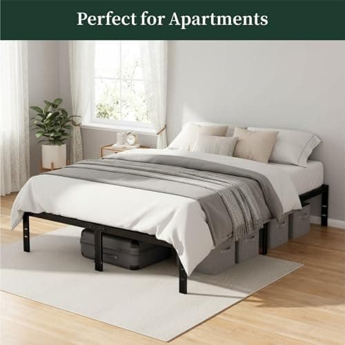 Full Size Bed Frame, 14 Inch Metal Platform Bed Frames with Heavy Duty Steel Slat Support, No Box Spring Needed, Easy Assembly, Under Bed Storage 7