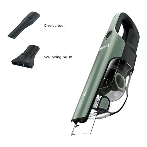 Shark UltraCyclone Pro Cordless Handheld Vacuum, Powerful Suction, Handheld Vacuum for Car & Home, Crevice Tool, Scrubbing Brush, Lightweight, XL Dust Cup, Black/Green, CH901 11
