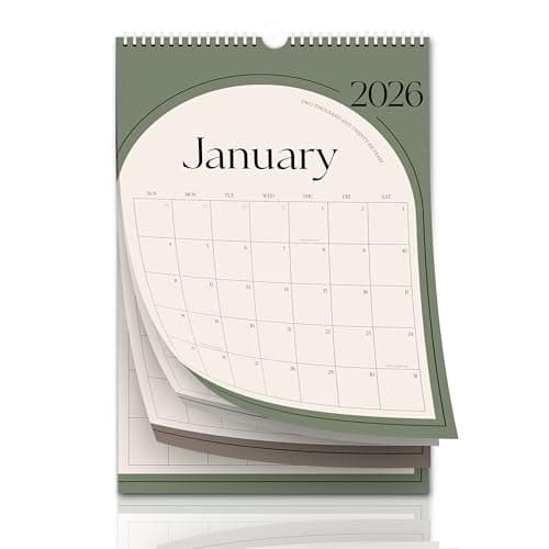 Aesthetic 2026 Wall Calendar - 12 Monthly Calendar from January 2026 to December 2026, 14.5" x 10.5", Modern Vertical Wall Hanging Calendar for Organizing & Planning