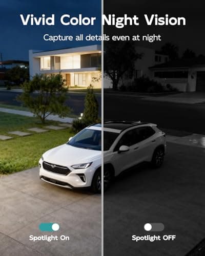 TIEJUS 3MP Security Camera Outdoor - 2.4G/5G Wi-Fi, 24/7 Recording Wired Power, 360° Pan-Tilt View, Motion Tracking, Color Night Vision, 2-Way Audio, Works with Alexa, Cloud & SD Card Storage, IP66 4