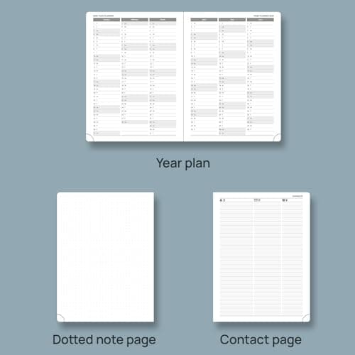 POPRUN Planner 2025-2026 (Medium 6.75''x 8.75''), Horizontal Weekly Notebook Jul.2025 - Jun.2026, Academic Appointment Book with Monthly Tabs, Leather Hardcover, Inner Pocket, 100 GSM - Lavender 5