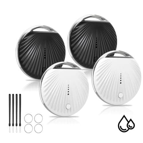 Air Tracker Tags-4 Pack, [MFi Certified] Smart Tag, Pet Bluetooth Tracker for Apple Find My, IP68 Waterproof,Replaceable Battery, Key Finder and Item Locator for Keys, Luggage, Pets, Wallet (iOS Only)