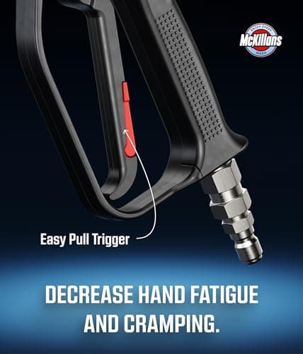 McKillans® Short Pressure Washer Gun with Swivel - High Pressure Water Handle with 3/8" Male Plug and 1/4” Quick Connector Coupler - Power Washer Gun Compatible with Foam Cannon - Car Wash Foam Gun 5