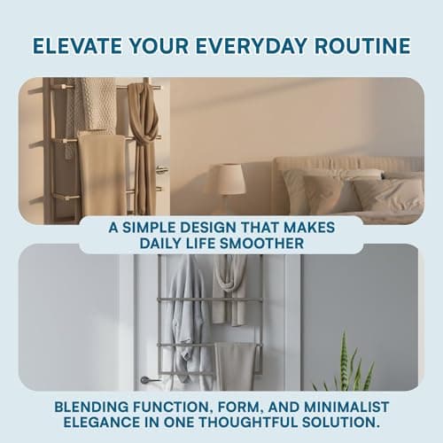 Honey-Can-Do Over-The-Door 3-Tier Towel Rack - Chrome Steel Bathroom & Closet Storage Organizer for Hanging Towels, Clothes, Robes 8