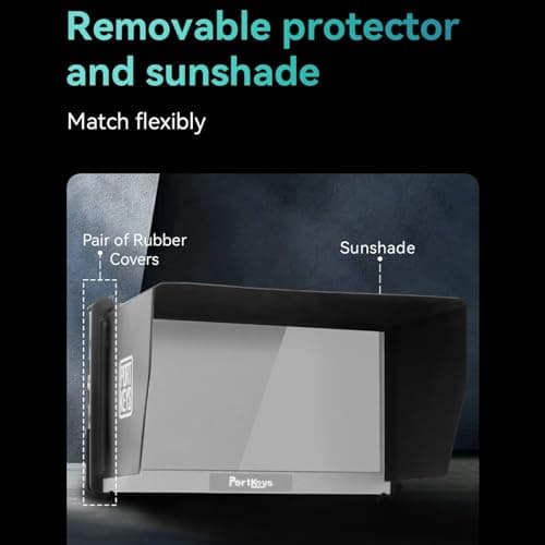 Portkeys HD7H 7" 1000nit Camera DSLR Field Monitor, 4K HDMI Input Video Monitor, with Top Shortcut Keys Suitable for Sony, Canon, Nikon, Fuji, Olympus DSLR Cameras with Sunshade 6