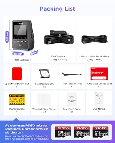 VIOFO A119M Pro 4K HDR MINI Dash Cam, STARVIS 2 IMX678 Sensor, Front Dash Camera for Cars, Wi-Fi 6, Quad-Mode GPS, Voice Control, Night Vision 2.0, 24H Parking Mode, Supercapacitor 9