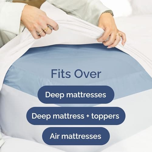 Extra Deep King 400 Thread Count Cotton Fitted Sheet - Hotel Luxury Single Fitted Sheet Only - Easily Fits 18" to 24" Mattress - Soft, Wrinkle Free, Breathable & Comfy Extra Deep Pockets White Fitted 6