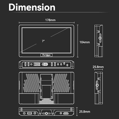Portkeys HD7H 7'' Camera Monitor 1000nit High Brightness Field Monitor with Top Shortcut Keys Suitable for DSLR Camcorder 8