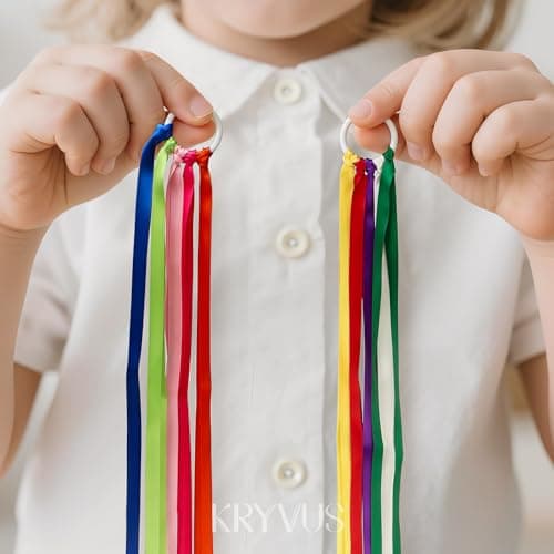 Kryvus Rainbow Satin Ribbon Set, 10 Colors, 3/8 Inch x 6 Yard Each, 60 Yards Total, Double Faced Colorful Ribbon for Crafts, Gift Wrapping, Hair Bows, Wedding and Party Decorations, DIY Projects 8