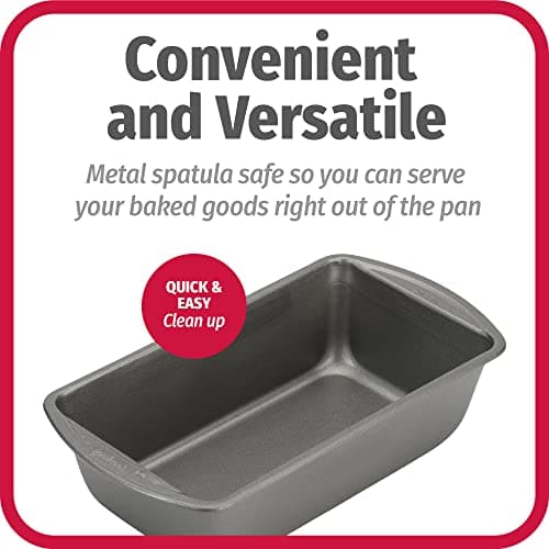 GoodCook Nonstick Loaf Pan Heavy-Duty Steel Bakeware with Easy-Clean Non-Stick Coating, Oven & Dishwasher Safe Pan for Meatloaf Breads Cakes Brownies Lasagnas Casseroles & More, 9 x 5-Inch, Gray 6