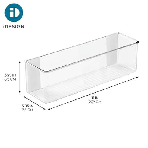 iDesign AFFIXX Plastic Wall Mount Organizer for Kitchen, Bathroom, Office, Bedroom, Garage, Craft Room, 3" x 11" x 3.25", Clear 6