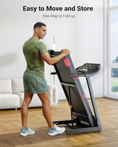 THERUN Treadmills for Home, Running Treadmill with Incline, Foldable Treadmills Heart Rate Sensors, 18″LED Display Manual Incline Adjustment, 3.0HP Treadmill for Indoor Fitness Workouts 6