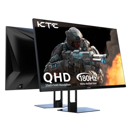 KTC 27” Gaming Monitor 180Hz QHD(2560× 1440p), 1MS,Fast IPS Monitor,122% sRGB,1X DP & 2X HDMI,HDR 10,VESA,FreeSync 144Hz 2K Monitor Black