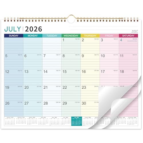 Calendar 2026-2027- Wall Calendar 2026-2027, July 2026 - December 2027, 18 Monthly Calendar with Thick Paper, 15" x 11.5", Hanging Hook - Colorful Lump